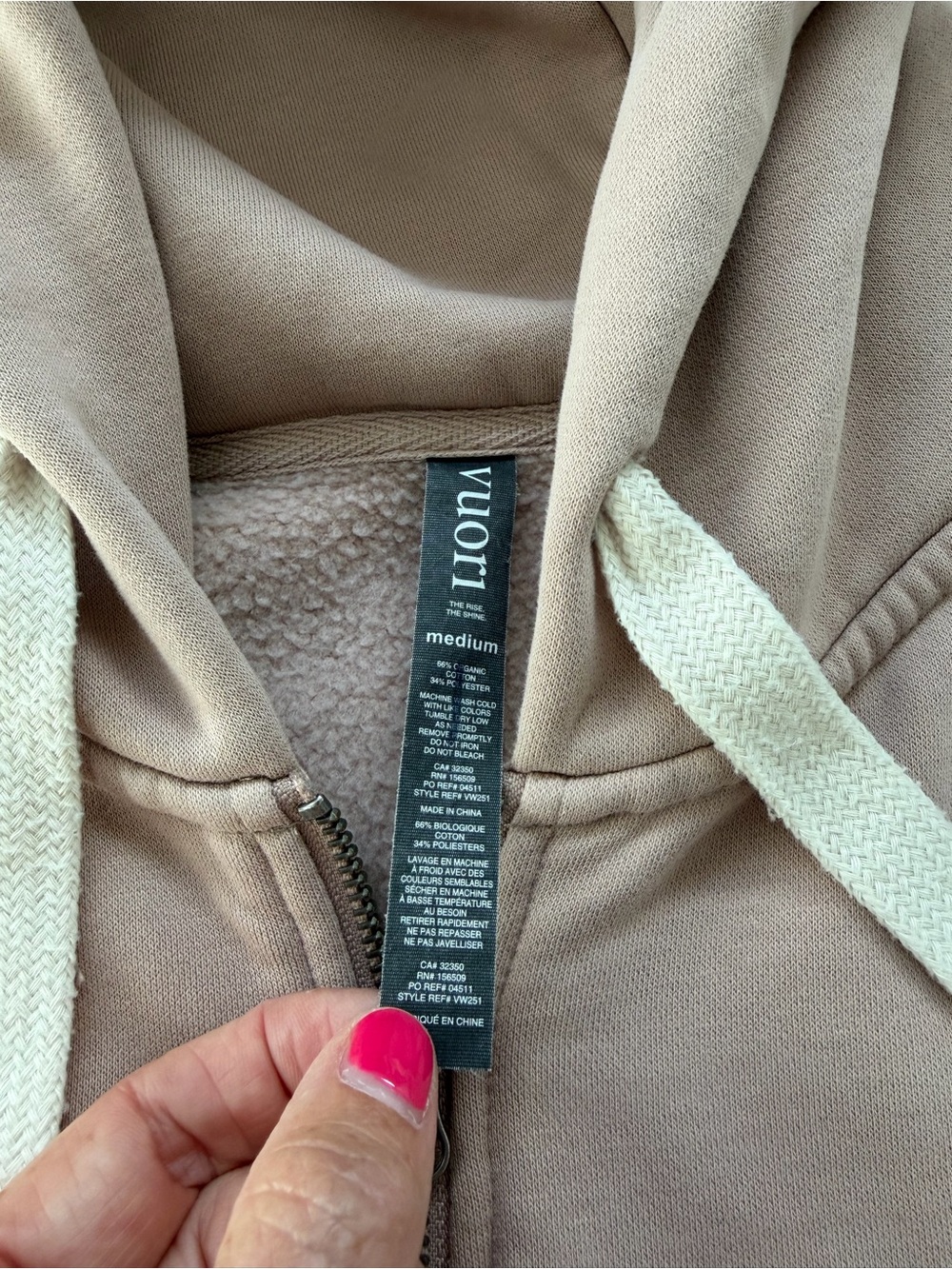 Women’s Vuori   Zip-Up Hooded Jacket in Light Taupe